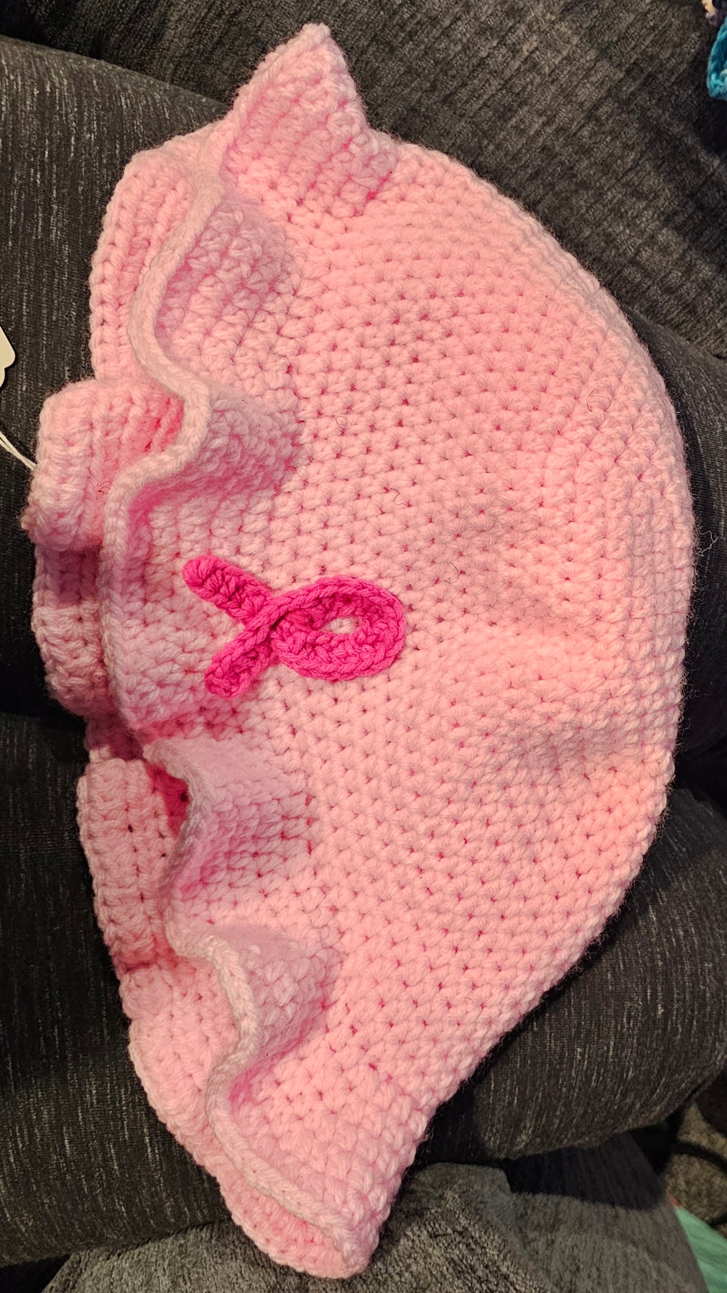 breast cancer awareness ruffle hat