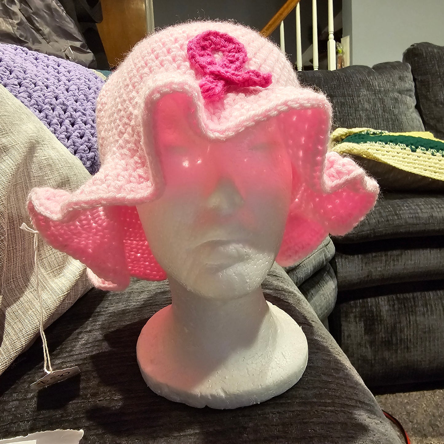 breast cancer awareness ruffle hat