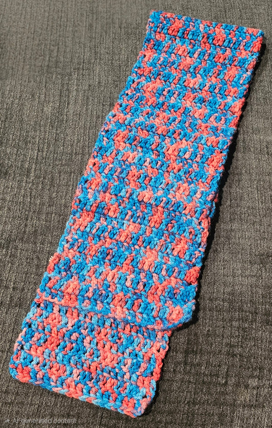 pink/blue ombre scarf